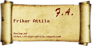 Friker Attila névjegykártya